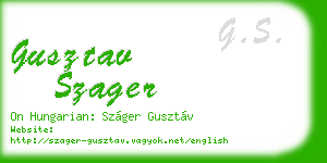 gusztav szager business card